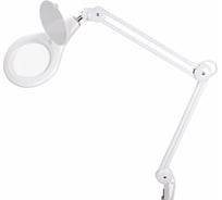 Настольная круглая лупа REXANT на струбцине 5Х с подсветкой 84 LED, белая 31-0503