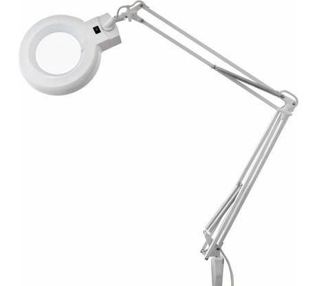 Лупа на струбцине круглая REXANT 5D с подсветкой, d127мм, белая 31-0011