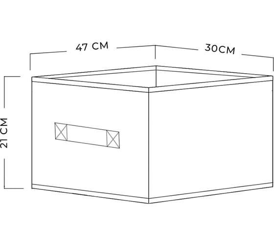 Короб для хранения ГЕЛЕОС 30x47x21 см, бежевый КОТТОН-30-БЖ