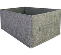 Короб для хранения ГЕЛЕОС 30x47x21 см, серый КОТТОН-30-СР