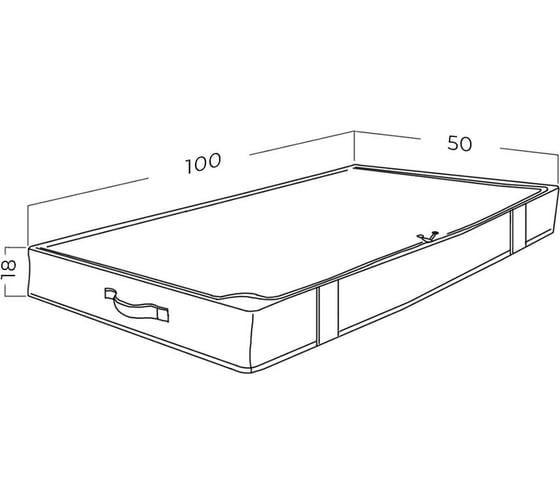Кофр под кровать ГЕЛЕОС 50x100x17 см, серый КОФР-100