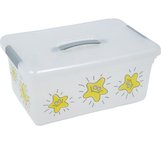 Ящик для хранения FunBox KIDS BOX с ручкой ЗВЕЗДОЧКИ 10 л 00000050058