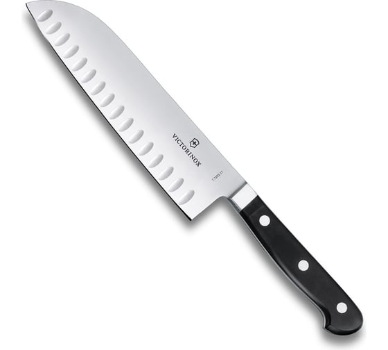 Кованый черный нож Santoku с рифленым лезвием 17 см Victorinox 7.7223.17 1