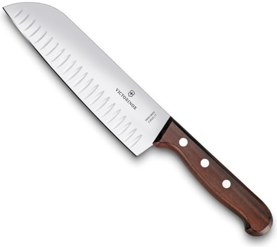 Нож Santoku с рифленым лезвием 17 см, дерево GB Victorinox 6.8520.17G 1