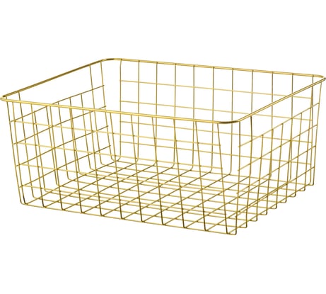 Металлическая корзина для хранения BIRD HOUSE золото, 36x27x15 см B0216