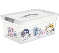 Ящик для хранения FunBox Deco 10 л с ручкой КОНТУРЫ 00000050804