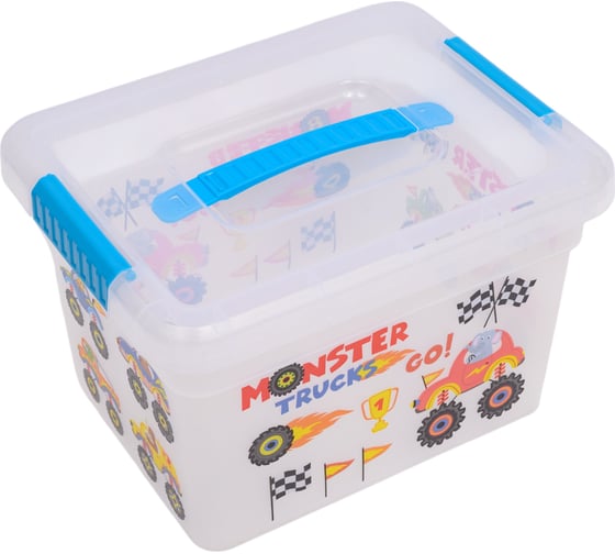 Ящик для хранения FunBox KIDS BOX с ручкой МАШИНКИ 5 л 00000050020 1