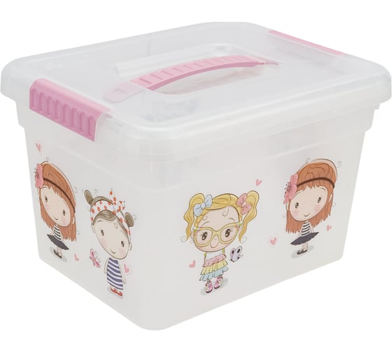 Ящик для хранения FunBox KIDS BOX с ручкой ДЕВОЧКИ 5 л 00000050023