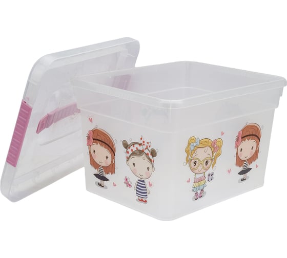 Ящик для хранения FunBox KIDS BOX с ручкой ДЕВОЧКИ 5 л 00000050023
