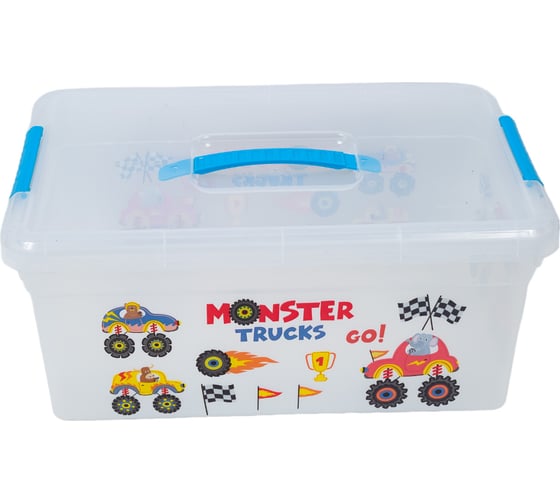 Ящик для хранения FunBox KIDS BOX с ручкой МАШИНКИ 10 л 00000050021