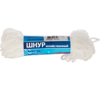 Вязано-плетенный шнур Tech-Krep ПП, 3 мм, хозяйственный, белый, 20 м 139926