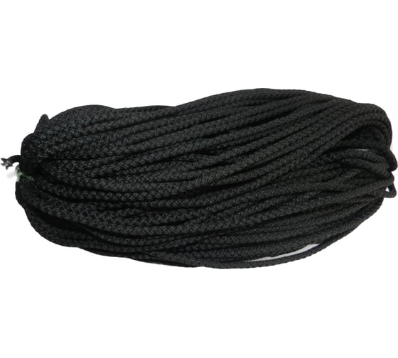 Вязаный шнур (ПП, 2 мм, с сердцевиной, универсальный, черный, 100 м) Tech-Krep 139919 1