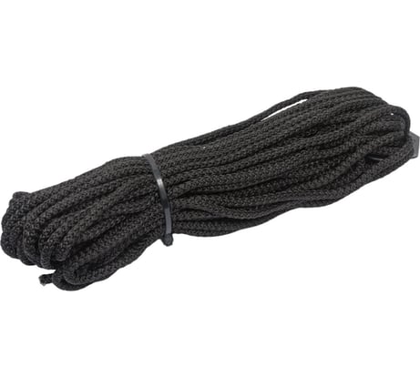 Шнур вязаный ПП 5 мм с серд., универс., черный Zitar 20 м 140329