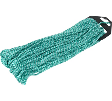 Плетеный шнур Tech-Krep ПП, 3 мм, с сердечником, 16-прядный, высокопрочный, цветной, 30 м 140341