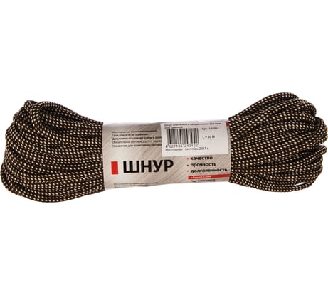 Шнур плетеный ПЭ 6 мм с серд., 24-пряд. цветной Zitar 20 м 140361