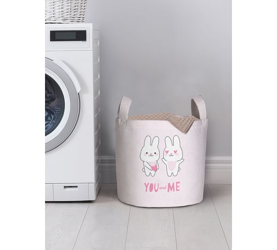 Корзина для хранения вещей JOYARTY Влюбленные зайцы 35x35 см gaba_422702_S 1
