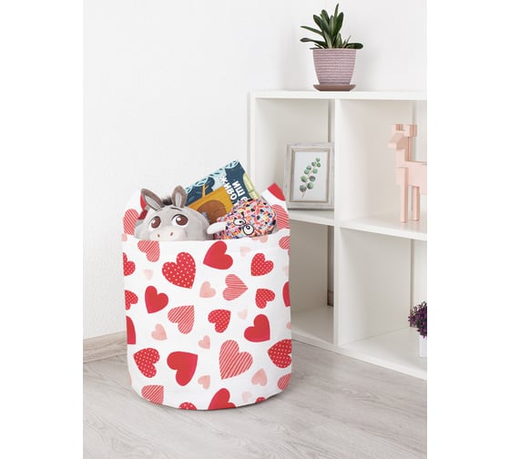 Корзина для игрушек JOYARTY Сердечки 35x35 см toba_422643_S