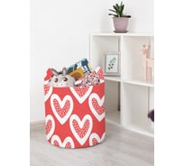 Корзина для игрушек JOYARTY Белое сердце 35x35 см toba_422716_S
