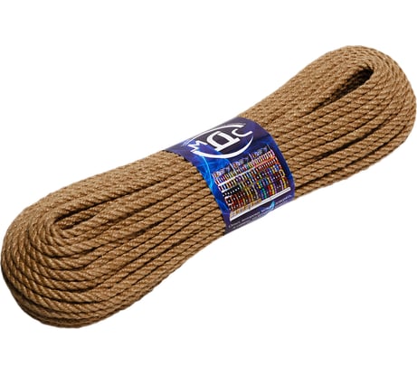 Джутовый канат ТОРГОВО-ПРОИЗВОДСТВЕННАЯ КОМПАНИЯ МДС 6 мм, 50 м 7930050322377