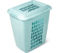 Корзина для белья Martika Молетта прямоугольная 60л с крышкой бирюзовая С702БИР