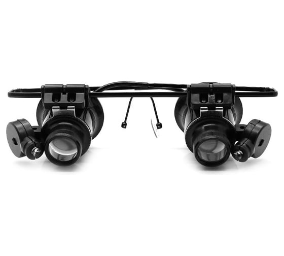 Лупа (налобная, 20x, бинокулярная, очки с подсветкой, 2 LED) Pro Legend PL3800