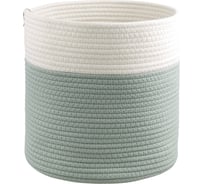 Корзина для хранения Bergenson Bjorn Ciary, Ø30x30 см, бежевая/оливковая TL-BB-BSKCR-CTN-30-2