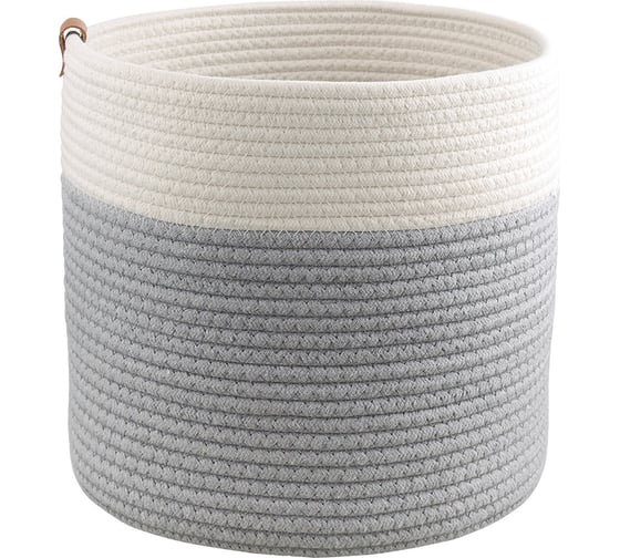 Корзина для хранения Bergenson Bjorn Ciary, Ø30x30 см, бежевая/серая TL-BB-BSKCR-CTN-30-3 1