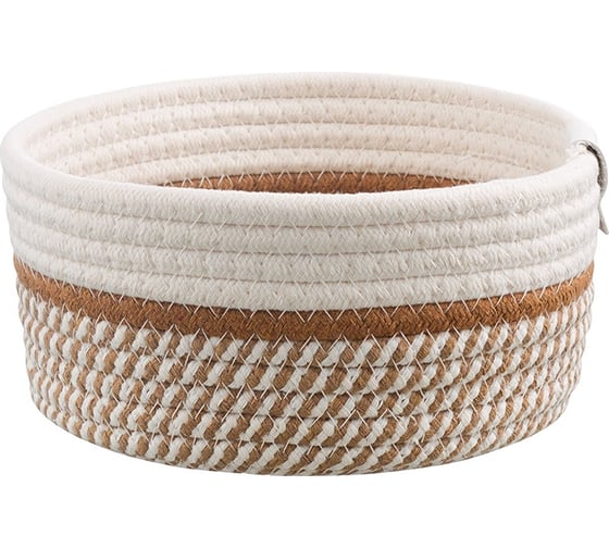 Корзина для хранения Bergenson Bjorn Lucy Ø21x10 см, бежевая/горчичная TL-BB-BSKLC-CTN-21-2 1