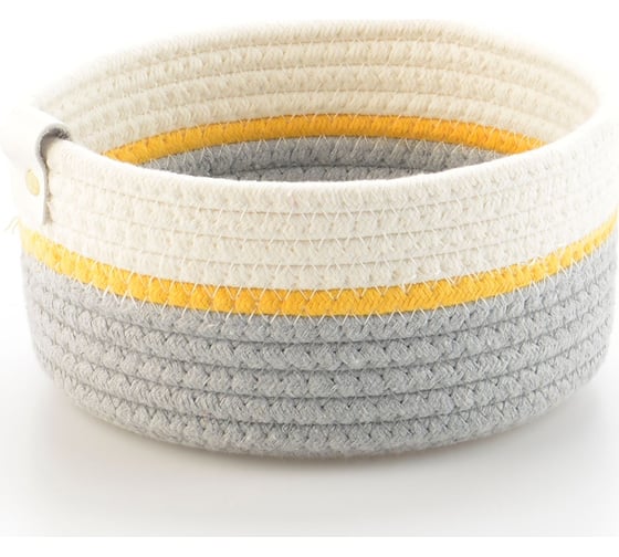 Корзина для хранения Bergenson Bjorn Lucy Ø21x10 см, бежевая/серая TL-BB-BSKLC-CTN-21-3