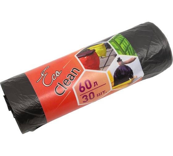 Мешки для мусора Ecoclean (30 шт; 60 л; 6 мкм; 58х65 см) Концепция Быта 2104 1