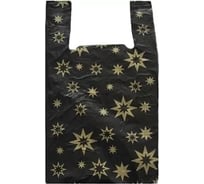 Пакет-майка ЮПЛАСТ Звезда 35+16x60 ПНД черный ЮМАЙ1011/Ч