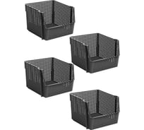 Корзинка для хранения Violet Лофт 10 л, штабелируемая, серый, набор 4 шт. N-8500/4-18