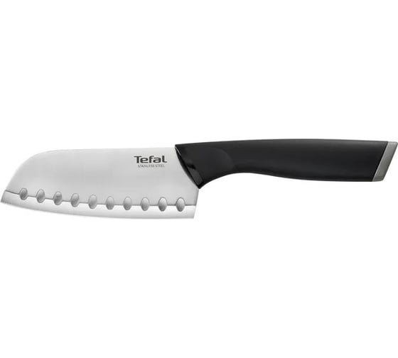 Кухонный нож TEFAL K2213604 2100121739 стальной сантоку лезвие 120 мм прямая заточка серебристый/черный 1839884 1