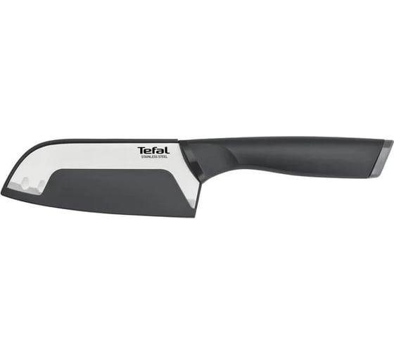 Кухонный нож TEFAL K2213604 2100121739 стальной сантоку лезвие 120 мм прямая заточка серебристый/черный 1839884