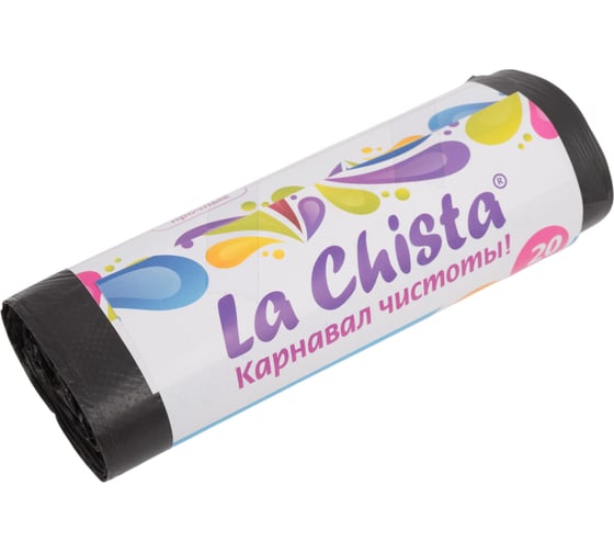 Мешки для мусора Lachista 60 л/20 шт черные прочные 870102