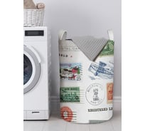 Корзина для белья в ванную, органайзер для хранения вещей JOYARTY Почтовые марки 60x40 см gaba_423729_L