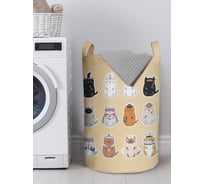 Корзина для белья в ванную, органайзер для хранения вещей JOYARTY Коты герои 60x40 см gaba_423850_L