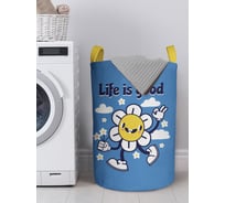 Корзина для белья в ванную, органайзер для хранения вещей JOYARTY Жизнь хороша 60x40 см gaba_424954_L
