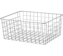 Металлическая корзина для хранения BIRD HOUSE серебристая, 36x27x15 см B0218