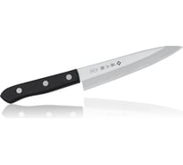 Универсальный кухонный нож TOJIRO western, длина лезвия 135 мм, vg-10 сталь, 3 слоя, рукоять стабилизированная эко-древесина F-313