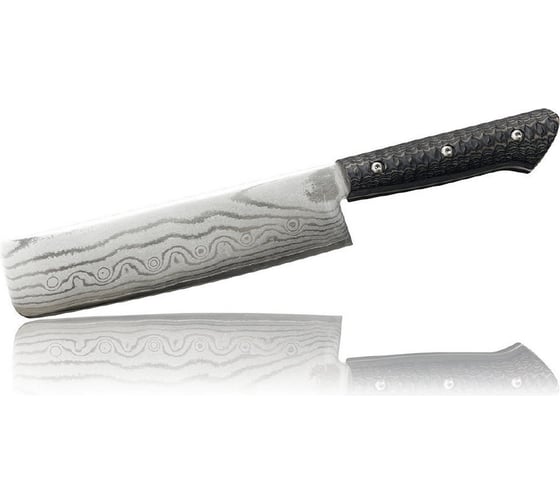 Овощной кухонный нож TOJIRO накири, длина лезвия 165 мм, сталь vg10, 37 слоев, рукоять микарта F-1350