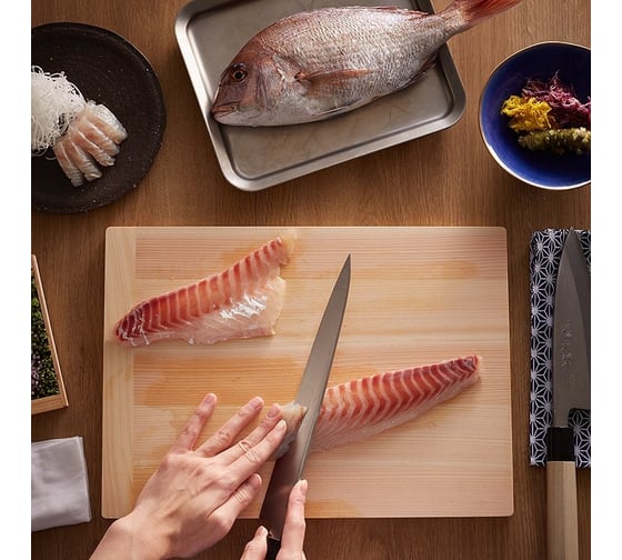 Кухонный нож TOJIRO деба традиционный japanese, длина лезвия 180 мм, сталь "aogami", 2 слоя, рукоять дерево F-977