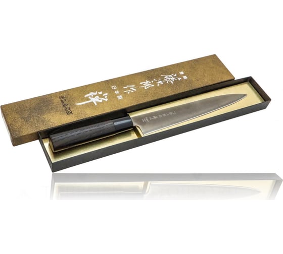 Кухонный нож TOJIRO для тонкой нарезки zen black, длина лезвия 210 мм, сталь vg-10, 3 слоя, рукоять дерево, FD-1569