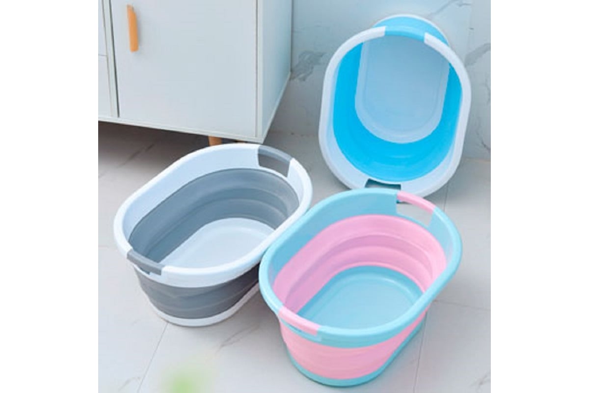 Складной тазик SL силиконовый SM-PR124/PK (розовый, 24 литра) SanTrade ...