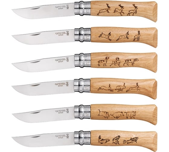 Набор складных ножей Opinel №8 VRI Animalia из 6 штук 0016370