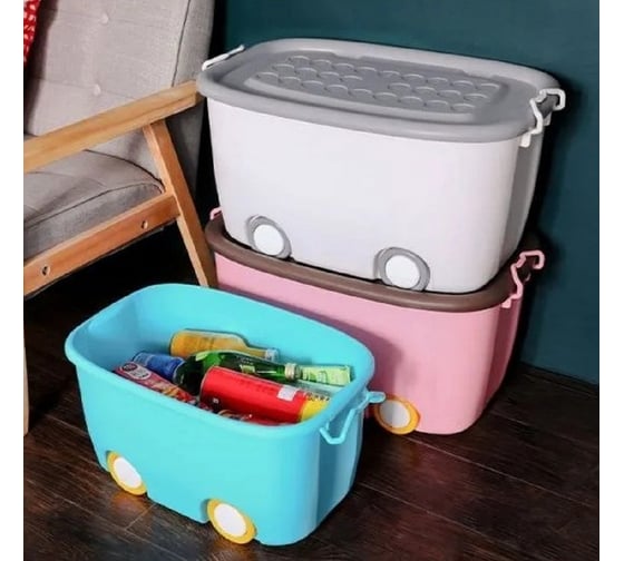 Набор ящиков для хранения на колесах Homium большой, 2 шт., розовый set2boxbig0001pink