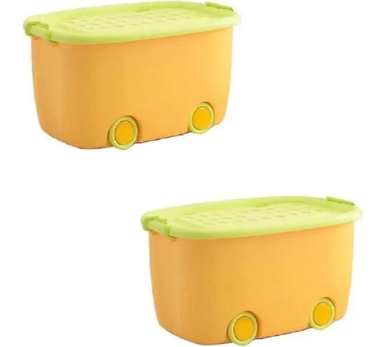 Набор ящиков для хранения на колесах Homium большой, 2 шт., желтый set2boxbig0001yellow 1
