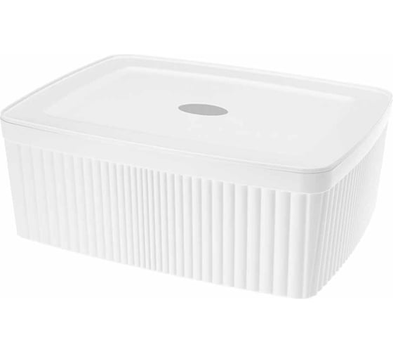 Лоток с крышкой Econova velvet, 295x225x110 мм, 6,55л (белый) 433238916