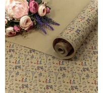 Упаковочная бумага Дон Баллон Крафт 70гр (0,7x10 м) Экошик, Французские мотивы, 1 шт. 14444041