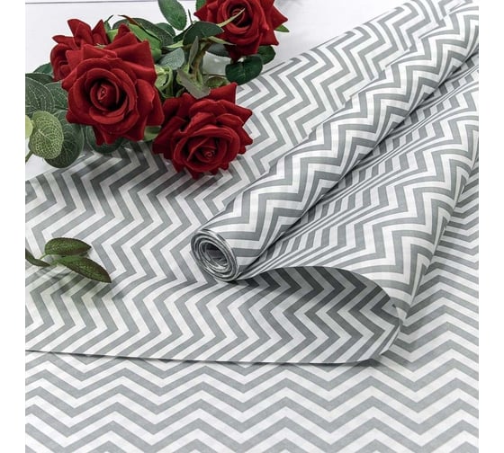 Упаковочная бумага Дон Баллон Крафт 70гр (0,5x10 м) Зигзаги, Серый, 1 шт. 36107 1
